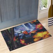My Floor Çiçekler Baskılı Çift Taraflı Kauçuk Kapı Önü Paspası - 45 x 70 cm - Renkli