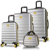 My Valice Colors Gri ABS Kabin Orta Büyük ve Makyaj Boy Gri 4'lü Travel Valiz Seti
