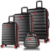 My Valice Colors Siyah ABS Kabin Orta Büyük ve Makyaj Boy 4'lü Travel Valiz Seti