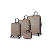 My Valice MV7231 Gold Lotus Abs Kabin Orta Büyük Ve Makyaj Boy 4'lü Travel Valiz Seti