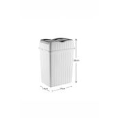 MYBOX 5 L - Çift Kapaklı Slim Çöp Kovası - Dekoratif Tezgah Üstü Ev Ofis Banyo & Mutfak Çöp Kutusu Beyaz