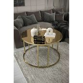Mydeco Çift Bacak C Orta Sehpa Gold Kaplama Bronz Ayna