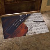 Myfloor Gitar ve Notalar Desenli Kauçuk Kapı Önü Paspası