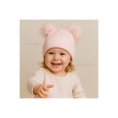 MYZİ STORE Çocuk Bebek Çift Ponponlu Kışlık Triko Bere – Kız Erkek Çocuk Şapka (1-5 Yaş)