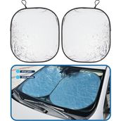 Nacario Araç Içi Ön Cam Güneşliği, Katlanabilir Otomobil Ön Cam Güneşliği Otomobil, Güneş Isı Koruması ve Araba Içi Soğutucu (Extralarge)73 * 80CM / 2 Özdeş Dikdörtgen Gölgelik, Oto Güneşlik
