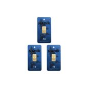 Nadir Gold 1 gr 24 Ayar 3 Adet Dikdörtgen Gram Altın