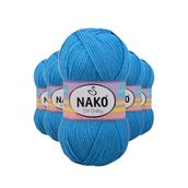 Nako 10119 5 Adet Alaska Mavisi Elite Baby El Örgü İpi Tüylenmeyen Bebek Yünü