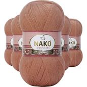 Nako 12895 5 Adet Angora Lüks El Örgü İpi