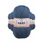 Nako 185 5 Adet 100 gr Fırtına Mavi Süper İnci El Örgü İpi