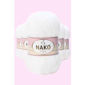 Nako 208 5 Adet Beyaz Paris El Örgü İpi Yünü