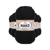 Nako 217 Siyah 5 Adet Pırlanta Amigurumi El Örgü İpi Yünü