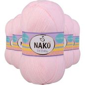 Nako 2892 5 Adet Soft Pembe Elite Baby El Örgü İpi Tüylenmeyen Bebek Yünü