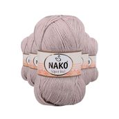 Nako 3079 5 Adet 100 gr Pembeli Gri Süper İnci El Örgü İpi