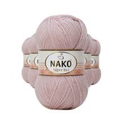 Nako 318 5 Adet 100 gr Gül Goncası Süper İnci El Örgü İpi
