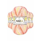 Nako 32430 5 Adet Turuncu Sarı Mini Batik Bebe El Örgü İpi