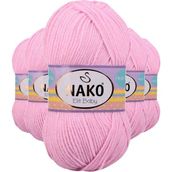 Nako 6936 5 Adet Açık Pembe Elite Baby El Örgü İpi Tüylenmeyen Bebek Yünü