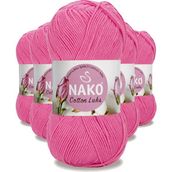 Nako 97550 Koyu Pembe 5 Adet Cotton Lüks Yelek Tunik Kazak Bluz Hırka İpi Yünü