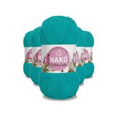 Nako 97581 Koyu Turkuaz 5 Adet Cotton Lüks Yelek Tunik Kazak Bluz Hırka İpi Yünü