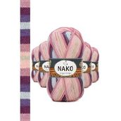 Nako No: 82415 Vega Stripe Premium Akrilik 5 Adet El Örgü İpi Yünü