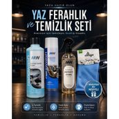 Nanowash Yaz Ferahlık ve Temizlik Seti – Torpido Bakım Kremi + Detay Köpük Temizleyici + Oto Parfüm + Mikrofiber Bez Hediyeli