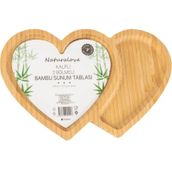 Naturalove Bambu Sunum Tabağı - Kalpli / 2 Bölmeli
