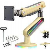 Nb North Bayou Nb D8 Profesyonel Rgb Aydınlatmalı 32-60 Inç Amortisörlü Oyuncu Monitör Kolu Sarı (2-20 Kg)