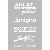 Ne Verelim Size Oto Arka Cam Özel Sticker Model 24 Beyaz Renk 15*30 Cm