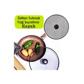 Neler Geldi Neler 29 cm Yağ Sıçratmaz Tel Kapak Üstten Tutmalı Metal Kızartma Kapağı Tava Üstü Sıçrama Önleyici Kapak