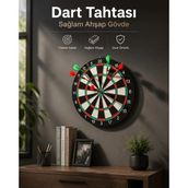 Nemere Duvara Monte Sağlam Ahşap Gövdeli Dart Tahtası Ev ve Oyun Alanları Için 17 Inç - Renkli - standart