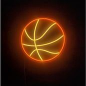 Neon Ürün Adı: Basketbol Topu Neon LED Duvar Aydınlatması - 28X28 cm