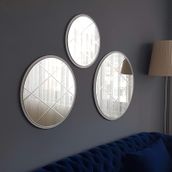 Neostill 60-50-40 cm Yuvarlak 3 Parça Baklava Desen Ayna