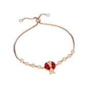 Nereze 925 Ayar Asansörlü Uğur Böceği Bileklik Kadın Gümüş Bileklik