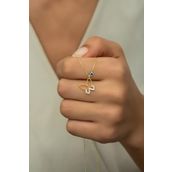 Nereze 925 Ayar Gümüş Gold Nazar Göz Kelebek Kolye