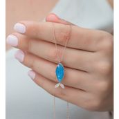 Nereze 925 Ayar Mineli Balık Kadın Gümüş Kolye