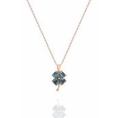 Nereze 925 Ayar Mistik Taşlı Yonca Kadın Gümüş Kolye