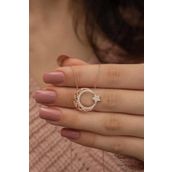 Nereze 925 Ayar Rose Ayyıldız Kadın Gümüş Kolye