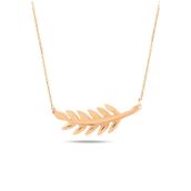 Nereze 925 Ayar Rose Gold Başak Kadın Gümüş Kolye