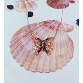 Nereze 925 Ayar Rose Kelebek Kadın Gümüş Kolye