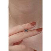 Nereze 925 Ayar Siyah Minik Yusufcuk Kadın Gümüş Kolye