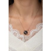 Nereze MKN118 Siyah Gezegen 925 Ayar Gümüş Kolye