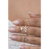 Nereze NRZ998664 925 Ayar Gümüş Rose Zirkon Taşlı 3 Yıldızlı Kolye