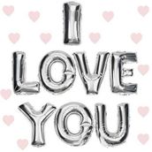 Nessi World 35 cm I Love You Gümüş Renk Folyo Balon