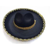 Nessi World Altın Renk Şeritli Meksika Mariachi Latin Şapkası 55 cm Çocuk