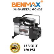NESU Araba Oto Araç Lastik Şişirme Pompası 150 Psi Metal Gövde Çakmaklık Girişli Hava Kompresörü