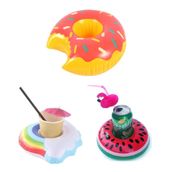 Netavantaj Donut Karpuz Gökkuşağı 3Lü Set Şişme Havuz Deniz Bardak Tutucu Float Bar Seti