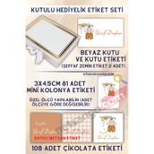 Netsan Etiket Erkek Bebek Hediyelik Etiket Seti - Kutu, Çikolata Etiketi, Kutu Etiketi ve Mini Kolonya