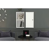 Nettrends DVR-1055-Ç Beyaz 70 cm Kitaplıklı Dolaplı Duvar Rafı