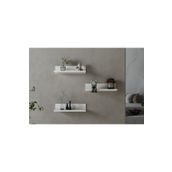 Nettrends Rubi Beyaz 40 cm 3'lü Set Duvar Rafı