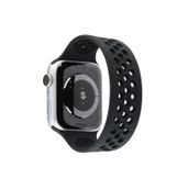 Newface Apple Watch 38 mm Siyah Gri Ayarlı Delikli Silikon Kordon