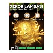 nextbuy 10 MT Led Işık Aydınlatma Yılbaşı Çam Ağacı Süsleme 100 Ampul 8 Modlu Fişli Dekor Lambası